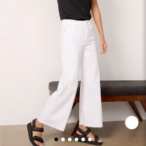 Anessa wide leg Paige denim with Raw hem size 26